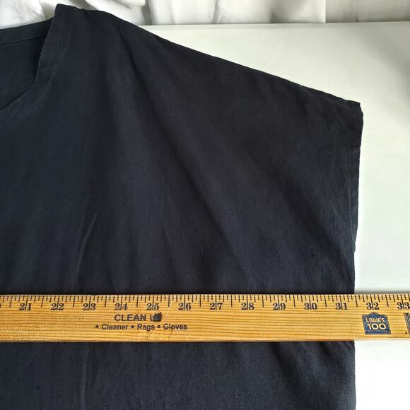 Olars Ulla Sweden Black Linen Tunic Top 1X Lagenlook Minimalist Modern Relaxed - Picture 8 of 10